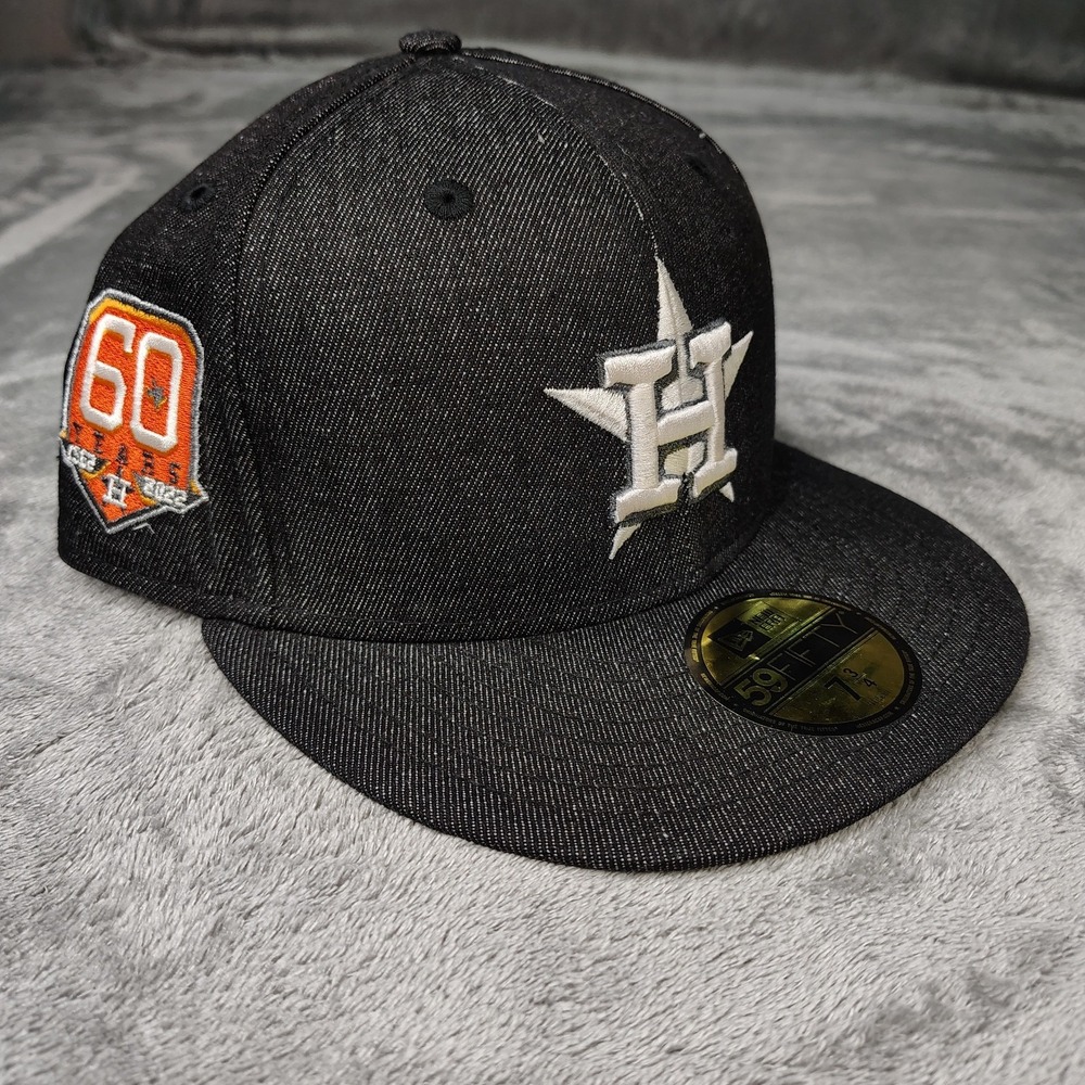 New Era Houston Astros MLB 60th Anniversary Patch 59Fifty Fitted 7 3/4 Hat Cap